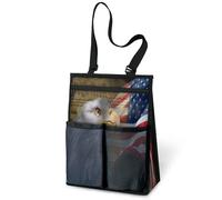 Sac de douche portable à suspendre avec drapeau américain pour voyage, gym, camping, plage, salle de bain, dortoir