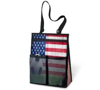 Sac de douche portable à suspendre avec drapeau de l'Amérique pour voyage, gym, camping, plage, salle de bain, dortoir