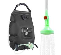 Sac de douche portable - Douche de camping chauffante à l'énergie solaire de 20 L, poche d'eau amovible avec tuyau et pommeau de douche, design pliable et léger, portable | pour la plage