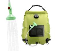 Sac de douche solaire, 20 l, portable et pliable, température de 45 °C, avec pommeau de douche commutable, vert