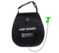 Sac de douche solaire de camping 20 l/5 gallons pliable avec buse de tuyau amovible pour camping, randonnée, plage, activités de plein air (noir)