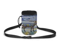 Sac de dressage polyvalent pour animaux de compagnie, imprimé élan des neiges, pochette de dressage pour chien, accessoire portable idéal pour promener le chien