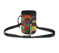 Sac de dressage pour animal de compagnie, imprimé carrés d'art abstrait, sac de dressage léger et polyvalent, idéal pour les promenades et le dressage du chien