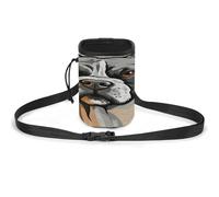 Sac de dressage pour animal de compagnie, imprimé tête de bouledogue américain, léger, polyvalent, idéal pour les promenades et le dressage du chien