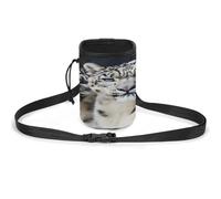 Sac de dressage pour animal domestique avec imprimé léopard des neiges aux yeux bleus, sac de dressage élégant pour chien, sac banane léger et spacieux