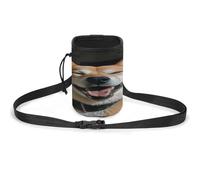 Sac de dressage pour animal domestique Shiba Inu Smile Tongue Out Print Polyvalent Sac de dressage élégant pour animal de compagnie Accessoire multifonction Sac de transport léger pour chien