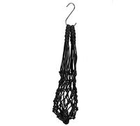 Sac de Ficelle de Légumes de Poulet, Sac de Filet d'alimentation Suspendu de Volaille, Outil de Jouet d'alimentation de Fruits de Légumes avec Crochets, Support de Fruits (Black)