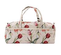 Sac de Fil, Sac de Rangement de Fil, Sac de Transport pour écheveaux de Fil, Crochets, Aiguilles à Tricoter et Autres Petits Accessoires (Jacquard Roses)