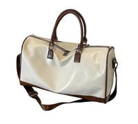 Sac de fitness en cuir PU Grande capacité Voyage de nuit Week-end Sport de mode pour les voyages quotidiens pour femmes hommes Grande capacité Week-end Fitness, beige, Mass Beauty