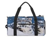 Sac de fitness, sac de sport avec compartiment à chaussures, style moderne, imprimé léopard des neiges aux yeux bleus, sac de sport, voyage, fitness, essentiel, Style :, Taille unique, Moderne
