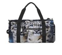 Sac de fitness, sac de sport avec compartiment à chaussures, style moderne, imprimé léopard des neiges aux yeux bleus, sac de sport, voyage, fitness, essentiel, Style :, Taille unique, Moderne