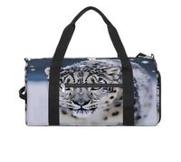 Sac de fitness, sac de sport avec compartiment à chaussures, style moderne, imprimé léopard des neiges aux yeux bleus, sac de sport, voyage, fitness, essentiel, Style :, Taille unique, Moderne