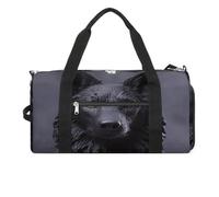 Sac de fitness, sac de sport imprimé berger allemand noir, sac de sport, voyage, fitness, sac de gym essentiel, sac de gym avec compartiment à chaussures, style, taille unique, moderne, Style :,