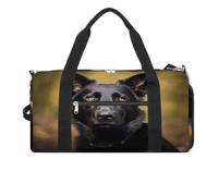 Sac de fitness, sac de sport imprimé chien berger allemand noir, sac de sport, voyage, fitness, sac de gym essentiel, sac de gym avec compartiment à chaussures, style, taille unique, moderne, Style :,