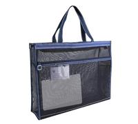 Sac de fournitures d'art en multifonction avec poignée zippée, bleu | Sac de rangement transparent pour affiches, pièces d'art, peinture, livres, aquarelle, croquis, matériel pédagogique