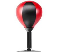 Sac de Frappe Anti-Stress, Ballon de Boxe Bureau avec Support pour Enfants Adultes, Forte résilience en PU, Sac Frappe Anti-Stress en Rouge +