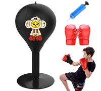 Sac de frappe avec support | Design de cadre robuste | Boule de frappe compacte de bureau avec look coloré de dessins animés | Kit d'entraînement de boxe pour coordination ma