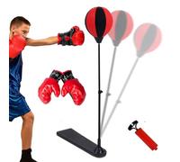 Sac De Frappe avec Support Et Gants - PP 52,5x15,5x106 Cm | Kit De Speed Ball Et Reflex Bag | Sac De Boxe Gonflable Autoportant pour (3-10 Ans) | Jouet Sportif avec Base Stable