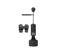 Sac de frappe boxe autoportant punching ball brunier 3 en 1 revêtement synthétique dim. 88L x 48l x 155-205H cm noir
