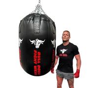 Sac de frappe Bullet - Grand sac de frappe à remplir soi-même - Capacité de remplissage de 100 kg - Très résistant, chaînes en acier inoxydable pivotantes - Sac de boxe le plus agressif Bull Doza