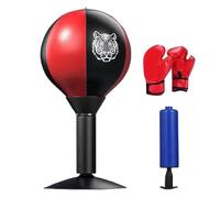 Sac de frappe de bureau avec ventouse, sac de réflexe pour table de bureau et comptoirs, sac de boxe anti-stress - Cadeau amusant pour les exercices de fête - Parfait pour les adolescents et les