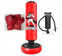Sac de Frappe Enfant, Qoosea 168cm Punching Ball Enfants avec Gants de Boxe, Gonflable Sac de Boxe, Cadeau Parfait pour Garçons et Filles 3 à 14 Ans pour Karaté, Taekwondo
