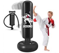 Sac de Frappe Enfant, Qoosea 168cm Punching Ball Enfants avec Gants de Boxe, Gonflable Sac de Boxe, Cadeau Parfait pour Garçons et Filles 3 à 14 Ans pour Karaté, Taekwondo