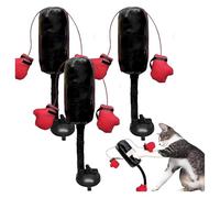 Sac De Frappe for Chat, avec Mécanisme De Balancement À Ressort, Base À Ventouse, sans Piles, Design À Cloche Et Froissement, Jouet Interactif for Chats D'intérieur(3pcs)