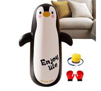 Sac De Frappe Gonflable pour | 119 Cm Sac De Boxe Gonflable avec Gants Et Pompe pour | De Frappe Intérieur pour Enfant - pour Exercice Sports Intérieur Extérieur Salle de Sport