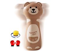 Sac de frappe gonflable pour enfant - 120 cm - Avec gants - Sac d'entraînement debout de 120 cm pour fille - Sac de frappe sur pied souple pour l'intérieur et l'extérieur - Pour le fitness et la