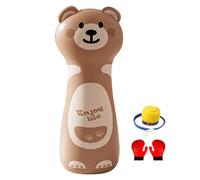 Sac de Frappe Gonflable pour Enfant - 120 cm - Équipement de Boxe Gonflable avec Gants et Pompe - Sac de Sable Gonflable pour, pour l'entraînement en Plein air, l'exercice, Le Sport, Le