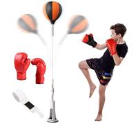 Sac de frappe indépendant : entraîneur de rebond assisté par ressort, base stabilité, hauteur réglable, coussinet de frappe durable | Équipement de fitness pour entraînement de force