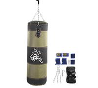 Sac de Frappe MMA Punching Ball, 7 + 1 Sac de Sable d'entraînement Vide pour Muay Thai Kickboxing Arts Martiaux Kit Boxe avec Chaine Suspension Support Mural Adulte Punching