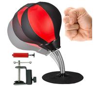 Sac de frappe portable - Ballon de boxe de 35,5 cm - Suction Cup Trainer - Ballon de frappe portable en métal PU avec base de succion pour exercices en intérieur - Soulage le stress - Amusement