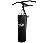 Sac de frappe Pro Boxe rempli avec barre de traction - Noir - Support mural - Matériel de fixation inclus - 90 x 30 cm -Chaîne quatre points en acier extrêmement résistante BCA-109
