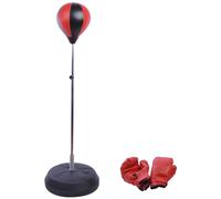 Sac De Frappe Punching Ball Avec Gants Et Pompe Hauteur Reglable 125 À 145 Cm