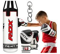 Sac de frappe RDX pour enfants + gants 6oz, cuir Maya, MMA, boxe, Blanc, 2FT