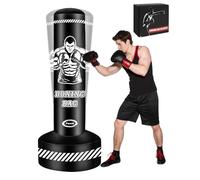 Sac de frappe sur pied pour adultes et adolescents, sac de frappe lourd de 177,8 cm avec support, sac de frappe gonflable pour kick-boxing, équipement d'entraînement pour entraînement MMA, Muay Thai