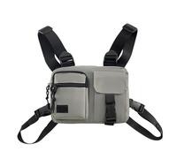 Sac de gilet Hip Hop pour homme - Sac de poitrine léger multifonction pour le travail et le style, gris, Taille unique, Style unique