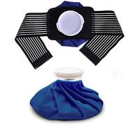 Sac de glace pour soulager la douleur du genou, sac de glace avec bandage pour l'arthrite, les blessures sportives, l'arthrose, la course à pied (noir, bleu