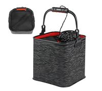 Sac de godet de pêche - seau à eau pliable, récipient de corde 6M | Bassin de préservation des poissons pliables, seau de stockage d'appâts portables, équipement de pêche extérieur polyvalent pour les