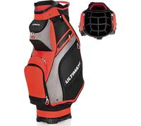 Sac de golf COSTWAY avec housse de pluie, sac de voyage de golf avec 14 séparations, portable et imperméable Orange