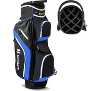 Sac de golf COSTWAY, sac de golf chariot avec 14 séparations, sac de golf avec housse de pluie, 9 poches, poche isotherme & porte-parapluie, sac de golf chariot pour hommes & femmes