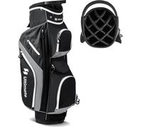 Sac de golf COSTWAY, sac de golf chariot avec 14 séparations, sac de golf avec housse de pluie, 9 poches, poche isotherme & porte-parapluie, sac de golf chariot pour hommes & femmes