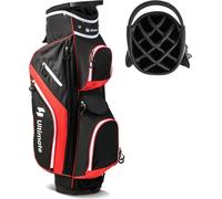 Sac de golf COSTWAY, sac de golf chariot avec 14 séparations, sac de golf avec housse de pluie, 9 poches, poche isotherme & porte-parapluie, sac de golf chariot pour hommes & femmes