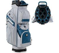 Sac de golf COSTWAY, sac de golf chariot léger avec housse de pluie, 11 poches, 14 séparations & sangle de transport, sac de golf portable, sac de golf chariot, bleu marine