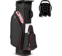 Sac de golf COSTWAY, sac de golf chariot léger avec housse de pluie, 14 séparations & sangle de transport, sac de golf imperméable, sac de golf chariot portable, noir