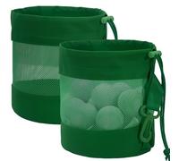 Sac de golf en maille à suspendre, sac de grande capacité, sac portable avec cordon de serrage, résistant à l'usure, pour tennis, golf, tennis de table, multi-usage, pour équipement de sport (vert)