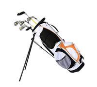 Sac de Golf for Enfants for garçons et Filles, Sac léger Portable avec Double bandoulière, Chariot Junior(Orange,Ages 13 16)