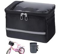 Sac de Guidon à vélo étanche Avant la Poche de vélo avec des Bandes réfléchissantes et Un Sac Scooter à fenêtre zippée la fenêtre supérieure pour Enfants, 8x7x4 Pouces, Enfants, Guidon